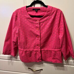 CHADWICK’S Hot Pink Button-Up Peplum‎ ¾ Length Sleeve Hip-Length Jacket (16P)